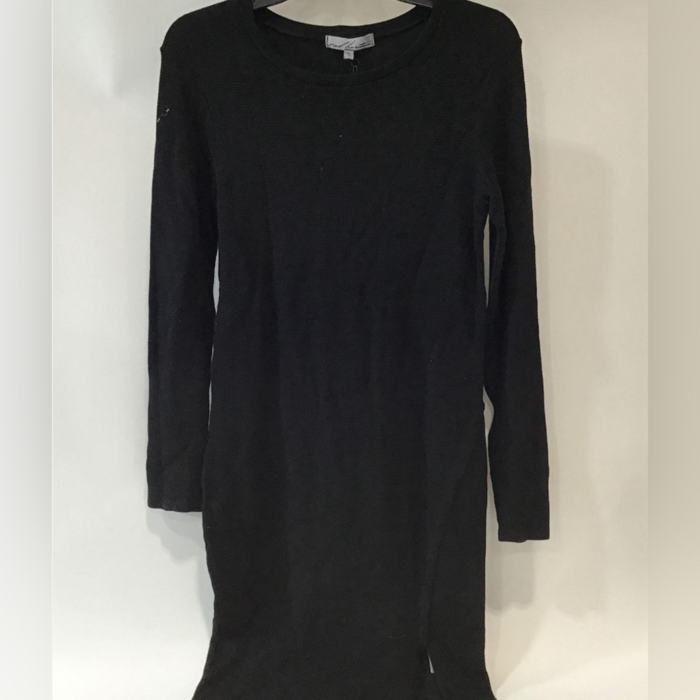 Red Haute Black Long Sleeve Split Dress